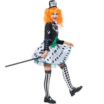 Sen Alice Klauni Kostýmy Pre Dospelých Žien Halloween Šaty Roztomilý Dievča Cirkus Cosplay Kostým Koberčeky Sexy Komický Uniformy