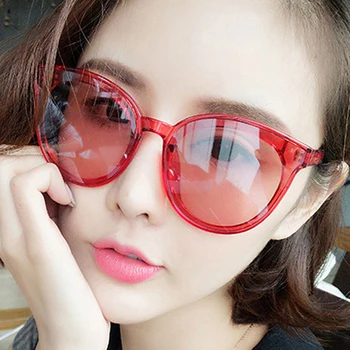 2019 Módne Žien Farba Luxusný Byt Top Cat Eye slnečné Okuliare Elegantné Červené oculos de sol Mužov Twin Beam Nadmerné Slnečné okuliare UV400