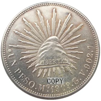 Mexiko 1 Peso Súbor(1899-1909) 6pcs Strieborné Pozlátené Mince Kópia