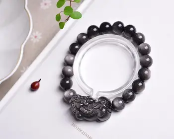 Obsidian Pixiu charms joyas biżuteria luxusné šperky, drahé kamene prírodné módne šperky Pár prírodné juwellery