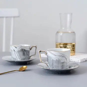 Nordic iny vietor zdvih zlato mramor-tlačené šálku kávy nastaviť zlato-tlačené popoludňajší čaj-šálku čaju