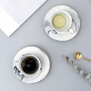 Nordic iny vietor zdvih zlato mramor-tlačené šálku kávy nastaviť zlato-tlačené popoludňajší čaj-šálku čaju
