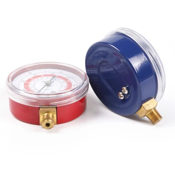 Úplne Nové 2 ks KPA KPA Červená/modrá Farba Vysoký Tlak Rozchod a Nízke tlakomer pre R410A R22 R134A Chladivo tlakomer