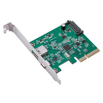 PCIE USB Adaptéra PCI-E USB 3.1 Gen 2 Typ-A + Typ-c PCI Express Radič Hostiteľa Karty Navyšoval Adaptér 10Gbps ASM3142 Čipy pre PC