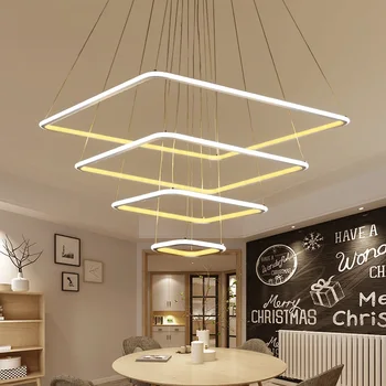 Moderný minimalistický tvorivé námestie akryl LED luster Obývacia izba, jedáleň, spálňa štúdia stropné lampy, komerčné osvetlenie