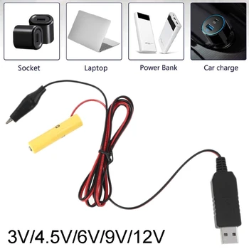 USB 3V 4.5 V 6V 9V 12V Napájací Kábel AAA Batérie Kvapiek Nahradí 2-8pcs AAA Batérie pre Hračky Walkie Talkie