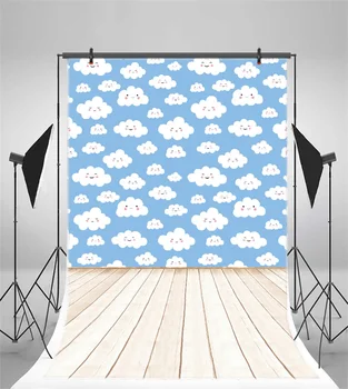 Laeacco Dieťa Cloud Cartoon Stenu Decor Drevených Dosiek, Fotografické Pozadie Prispôsobiť Fotografie Pozadia Pre Photo Studio
