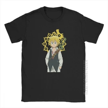 Pánske Meliodas T-Shirt Dragon 'S Hriech Hnev T-Shirts Sedem Smrteľných Hriechov Hnev Manga Otaku Čistej Bavlny Krátky Rukáv Tees
