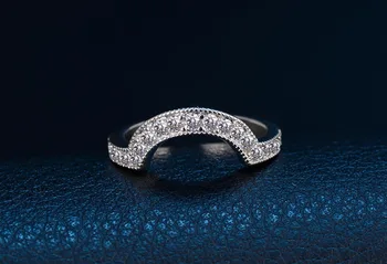 2021 nové desgin 925 Sterling Silver Krúžky nastaviť svadobné Klasické Zapojenie Kapela Krúžok Pre Ženy, luxusné Šperky R4426XS