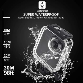 Vodotesné púzdro puzdro pre Gopro Max Fotoaparát, Podmorské Potápanie Ochranný Kryt Plášťa 30 M s Držiakom Akcia Fotoaparát Accessorie