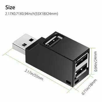 Vysoká Rýchlosť U Diskov Reader Mini Splitter Box USB 3.0 HUB Adaptér Extender 3 Porty Pre PC, Notebooku Macbook Mobilný Telefón Pre Xiao