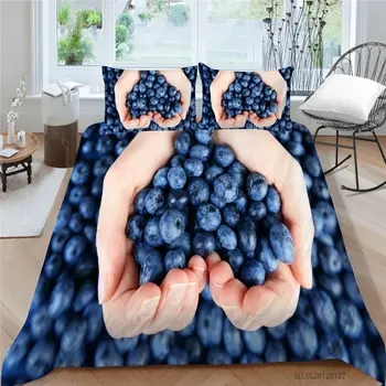 Ovocné Koše posteľná bielizeň Nastaviť King Size Čerstvé 3D Perinu Jablká Tlač Single Double Twin Plný Queen Bed Nastaviť Opadané Lístie