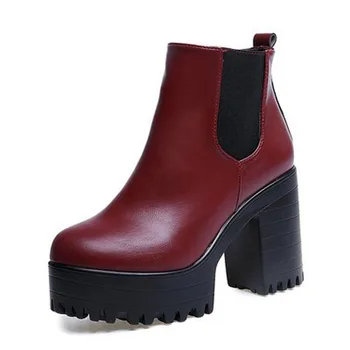 Ženské členok boot 2020 Jeseň zima Nové Martin boot silné päty ultra vysokým podpätkom nepremokavé platformu všestranný nahé boot