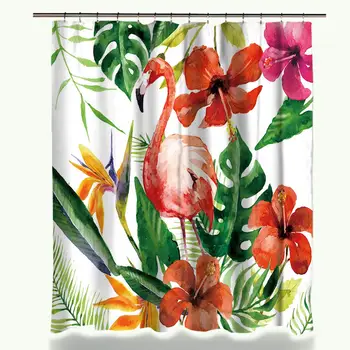 Tropické Flamingo Vzor Sprchový Záves Nepremokavé Polyesterové Tkaniny Záves pre kúpeľňové Doplnky Domova