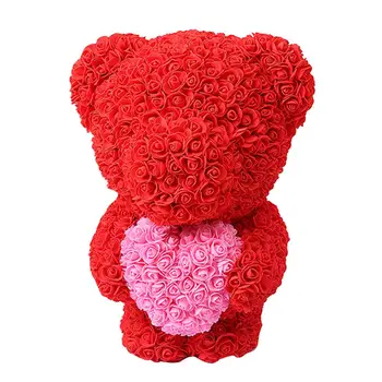 PE Dar, Narodeniny, Valentína, Svadbu Láska Umelé Rose Rose Medveď Medveď Bábiky Romantický Krásne Simulované Priateľku