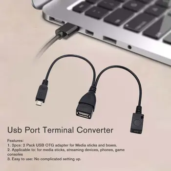 2 KS Usb Port Terminal Adapter Otg Kábel Pre Oheň Tv 3 Alebo PALICU 2 Combo Alebo vyrovnávacej Pamäte Adaptér Mirco USB Kábel