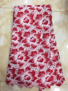 Latest Vysoká Kvalita Afriky kábel Čipky Textílie Nové Hodváb francúzsky guipure Čipky Textílie Modrá Kábel Nigérijský Čipky Textílie pre DressLYY927A
