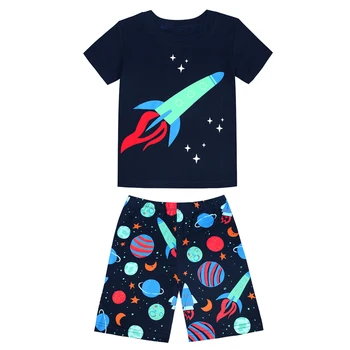 Deti Oblečenie Sady Chlapci Dievčatá Oblečenie Baby Sleepwear Deti Pyžamá Sady Autá Dinosaura Motýľ Swan Mačka Rocket Panda Pijamas