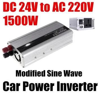 Auto converter Modifikovaná Sínusová Vlna Auto Príslušenstvo Invertor DC 24V na AC 220V 1500W Auto napätia transformátora, USB Nabíjačky