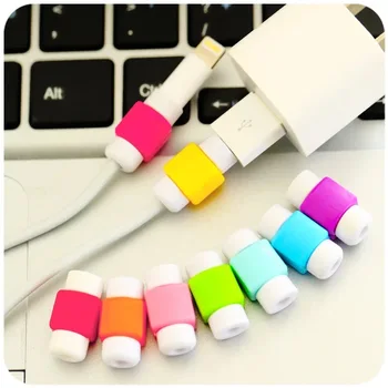10pcs/veľa Nabíjanie pomocou pripojenia USB Dátového Kábla Chránič Farebné Slúchadlá Kryt Pre iPhone 4 5 6 7 Kábel Ochranné Telefónny Kábel Šetrič