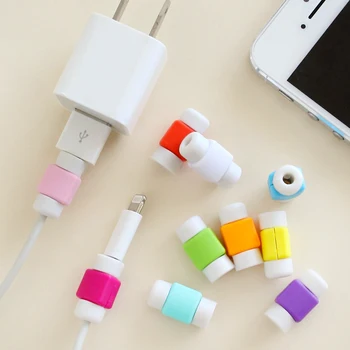 10pcs/veľa Nabíjanie pomocou pripojenia USB Dátového Kábla Chránič Farebné Slúchadlá Kryt Pre iPhone 4 5 6 7 Kábel Ochranné Telefónny Kábel Šetrič