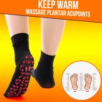 1 Pár Turmalín Vlastné Kúrenie Ponožky Magnetické Rovnátka Podporu Teplé Ochranca Ochranca Ponožka Priedušná Nohy Masér