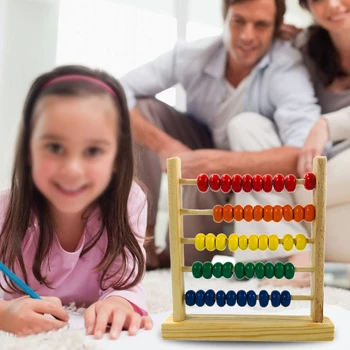 Pre Deti Vzdelávacie Hračka Skoré Vzdelávanie Čísla, Počítanie Mini Drevené Abacus #