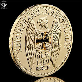 5 KS 1889 Berlíne nemecký ríšskou bankou Direktorium Zlato Duté Kríž Eagle Mincí W/ Akryl Prípade