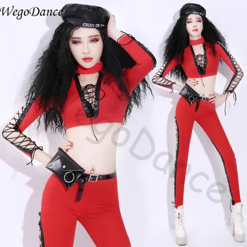 Dj sexy spevák rock hip-hop gogo viesť tanečné módne farby nočný klub tanečník kostým žena ping
