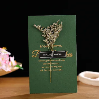 Kreatívne Sušené Kvety+Papercard Skladanie Typu Pohľadnice Valentína, Narodeniny, Party, Svadobné Pozvánky, 3 Farby