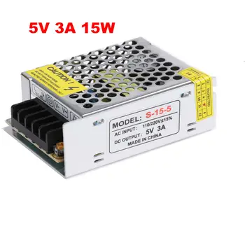 Prepínanie režim ac-dc 5v 3a 15W napájanie 5v led driver, DC5V Hliníkové AC 110V 220V 5v osvetlenie transformátor pre led svetlo