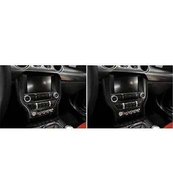 Pre Ford Mustang-2017 Uhlíkových Vlákien Centrálne Ovládanie Klimatizácie CD Panel Kryt Výbava Nálepky Auto Styling Príslušenstvo