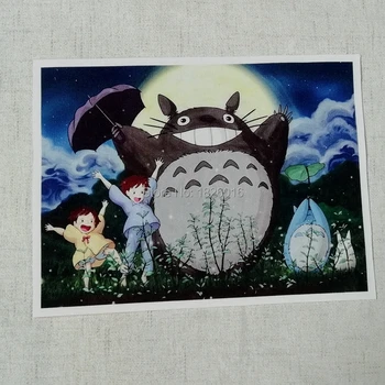 ZENGIA Hayao Miyazaki Maľovanie vzory patchwork pre šitie dekorácie Polohy handričkou Totoro dekorácie, ručne farbené textílie