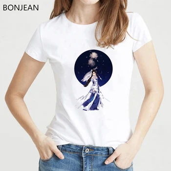 V lete roku 2019 Anime harajuku tričko ženy, Fantasy Abstraktné žena bojovník vytlačené tričko femme top žena t-shirt novinka streetwear