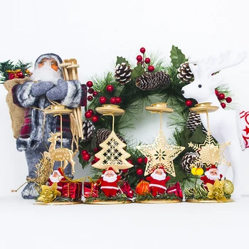 Vianočný svietnik Päť-špicaté hviezdy kovaného železa svietnik dekorácie Vianočné sviečky stôl dekorácie dekorácie
