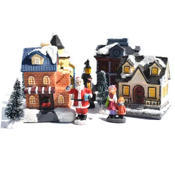 Nový Štýl Vianočné Ozdoby Svieti Kabíne 10 Ks Malý Dom Dekorácie Santa Claus Vyhovuje Darček Darček