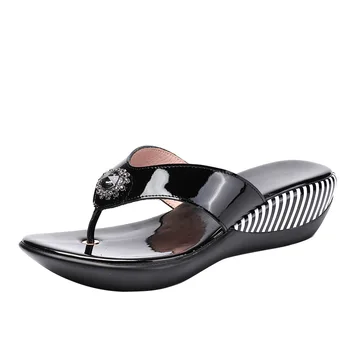 Letné Platformu Flip Flops Módne Pláže Topánky Žena, Anti-slip Originálne Kožené Sandále Ženy Papuče Obuvi 2020