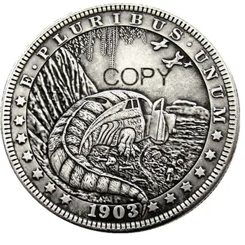 NÁS Hobo 1903 Morgan Dolár Ručne Vyrezávané Strieborné Pozlátené Kópie Mincí