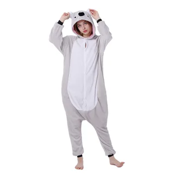 Unisex Kigurumi Dospelých Zvierat Pyžamo Anime Onesie Koala Flanelové Karikatúra Roztomilý Teplé Cosplay Sleepwear