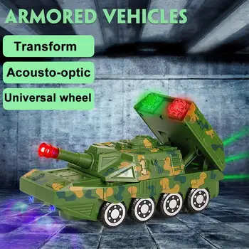 Vojenské obrnené Tank Obrnené Vozidlo, Auto, Kamión s Svetlá Deformovateľné Simulácia Hudba Deti autíčka Vianočný Darček Pre Deti