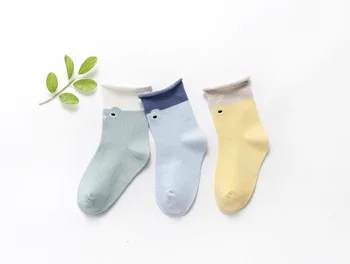 3 Páry/veľa Jar Leto Baby Ponožky Farbou Dieťa Dieťa Poschodí Ponožky Mäkké Bavlnené Anti-slip Loď Ponožky pre Dievčatá