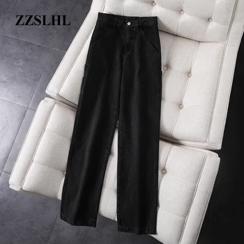 Štíhle dievčatá elegantné čierne bomby džínsy 2020 módne dámy vintage denim nohavice streetwear žena dlho džínsy ženy elegantné nohavice