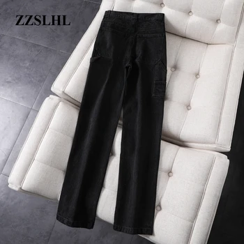 Štíhle dievčatá elegantné čierne bomby džínsy 2020 módne dámy vintage denim nohavice streetwear žena dlho džínsy ženy elegantné nohavice