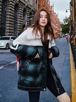 Kabát Módne Vysokej Kvality Kožušiny Kórejský Nadol Bunda Žena Zimné 2020 Teplé Spojov Vlna Ženy Coats Roupas Femeninas Zjt488