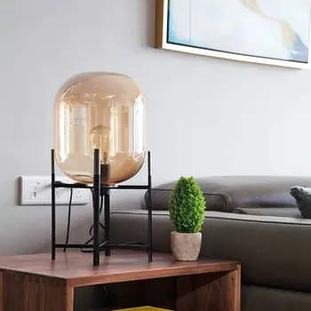 Moderné Sklenené Vysoký E27 LED Stojace Lampy so Stojanom pre Hotel Spálne, Obývacia Izba, Osobný Úrad Loft Nočný Stolík Nordic Dekor
