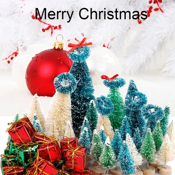 Vianočný Stromček Falošné Borovice Mini Umelý Vianočný Stromček Santa Snehu Domov Vianočné Dekorácie, Party Dodávky Pre nový Domov
