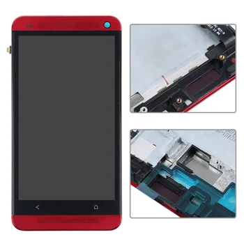 801e Jednej SIM LCD Pre HTC One M7 LCD Displej 4.7 palcový Dotykový Displej Nahradenie Digitalizátorom. s montážou Rámu, 1 Rok Záruka