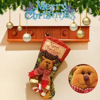 Santa Claus Snehuliak Ponožky Vianočný Darček-Prívesok Dekor Candy Bag Vianoce Súčasnosti Vianočný Stromček Visí Strany Xmas Tree Decor