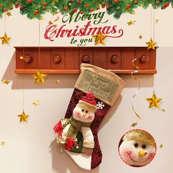 Santa Claus Snehuliak Ponožky Vianočný Darček-Prívesok Dekor Candy Bag Vianoce Súčasnosti Vianočný Stromček Visí Strany Xmas Tree Decor