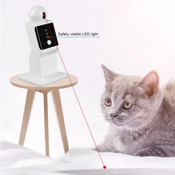 Pet Mačka Hračky Smart Led Vtipné Mačku Hrať S Led Robot Hračka Plnenie Model (Lítiové Batérie, Batériu s Kapacitou 800mAh) Teplá Biela
